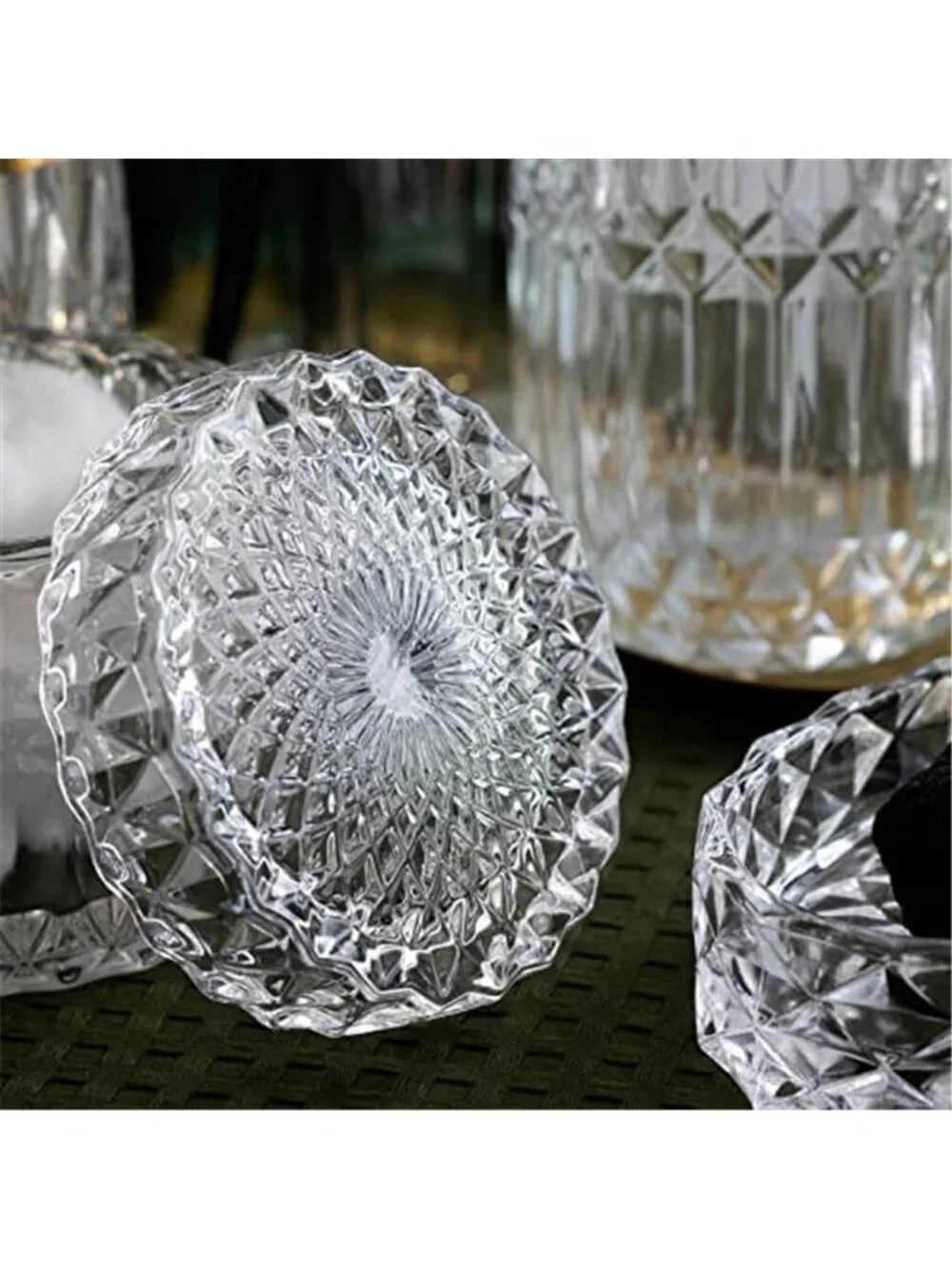 6PCS Bathroom Clear Glass Accessories Set Lotion Soap Dispenser, Soap Dish